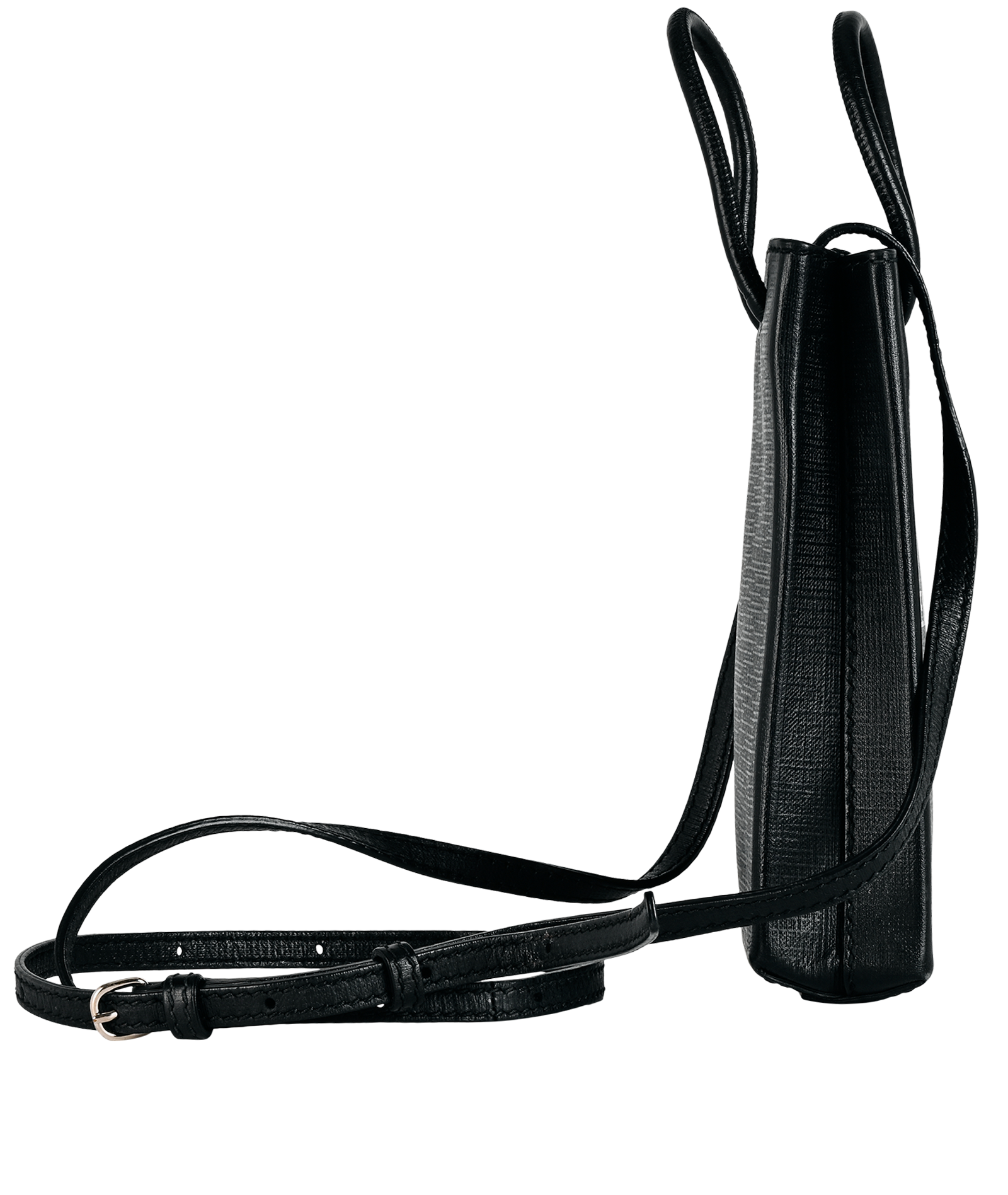 Shopping Phone Holder, &pound;350, Handbags, Black, Leather, Side view